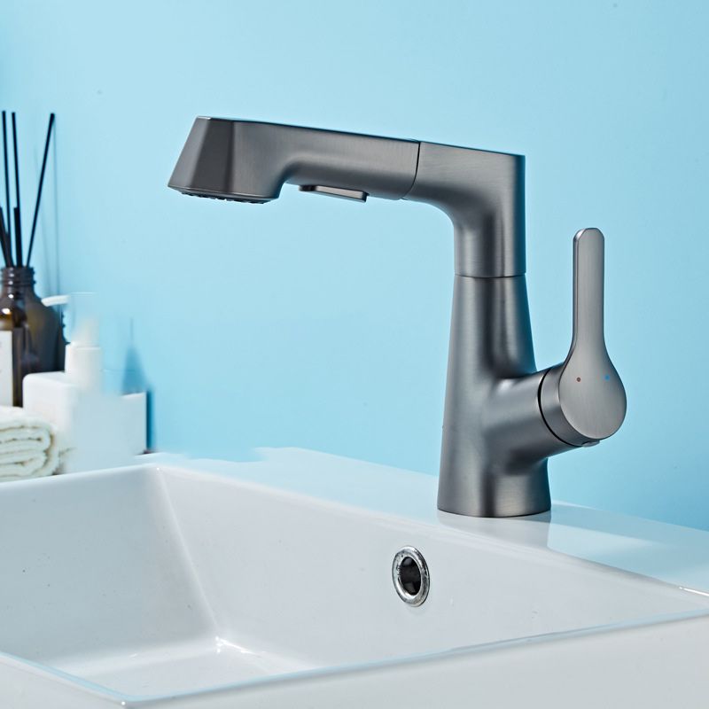 Contemporary Style Center Sink Faucets Lever Handles Faucets for Bathroom