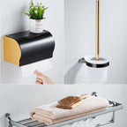 6-piece contemporary bathroom accessory set bathroom shelf/towel bar paper holder included