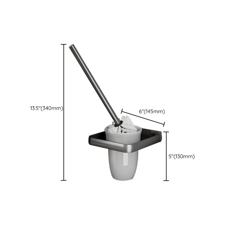 Gray Aluminum Bathroom Accessory Set Contemporary Bathroom Shelf