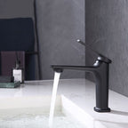 Modern faucet brass lever handles low arc sink bathroom faucet