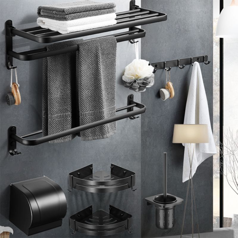 Modern Black Bathroom Accessory Set Paper Holder Towel Bar Bathroom Fixtures Set