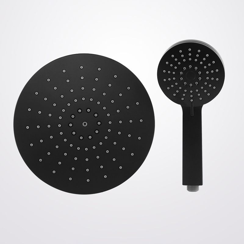 Contemporary Black Round Showerhead Combo Rain Shower Hand Shower