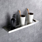 Contemporary Bathroom Accessories Hardware Set in Silver with Soap Dish