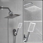 Square Metal Double Shower Heads Modern Shower with Shower Hose