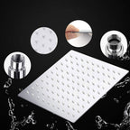 Standard Double Shower Set Round Metal Adjustable Spray Pattern Shower Head in Silver