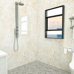 Marbleing Water-repellent Tile PVC Single Peel-and-stick Tile for Bathroom Back Wall