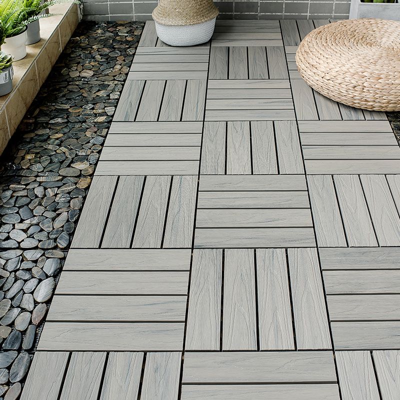 Square Patio Tiles Interlocking Striped Pattern Deck Board
