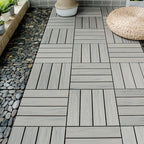 Square Patio Tiles Interlocking Striped Pattern Deck Board
