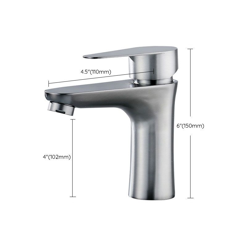 Contemporary Stainless Steel Sink Faucet Lever Handles Low Arc Sink Faucet