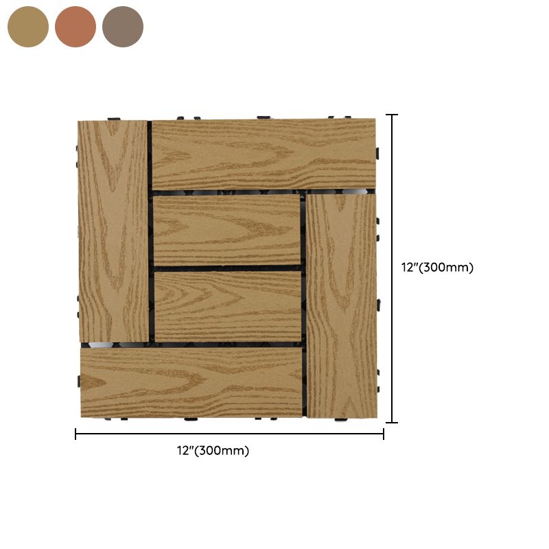 Square Click Patio Floor Tiles Stripe Pattern Tile Set Floorboard