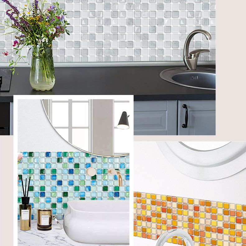 Peel and Stick PVC Tile Kitchen Waterproof Mosaic Backsplash Wall Tile