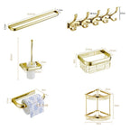 Chrome/Gold Bathroom Accessories Set Modern Metal Bathroom Hardware Set