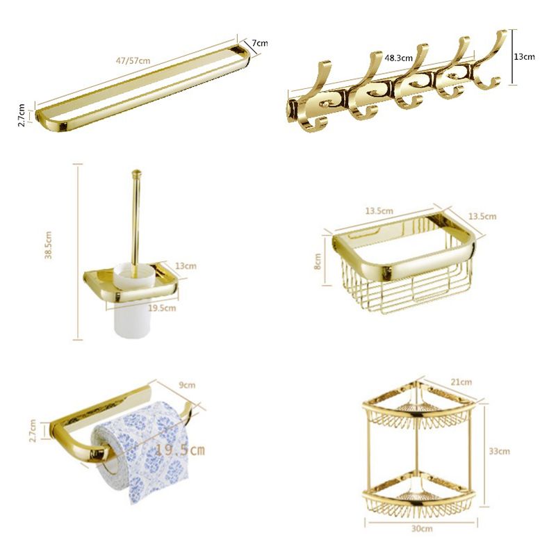 Chrome/Gold Bathroom Accessories Set Modern Metal Bathroom Hardware Set