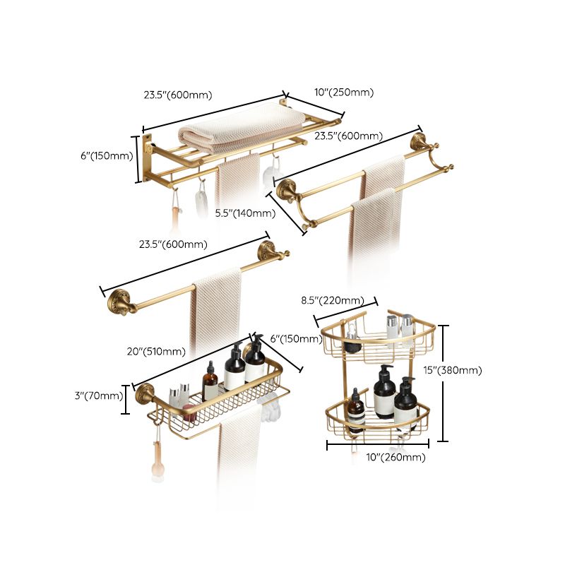 Modern Bathroom Accessory Set Paper Holder Bathroom Shelf Gold Bathroom Fittings Set