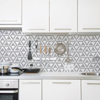 PVC Peel & Stick Tile Kitchen waterproof splash guard Peel and Stick Wall Tile Set of 18