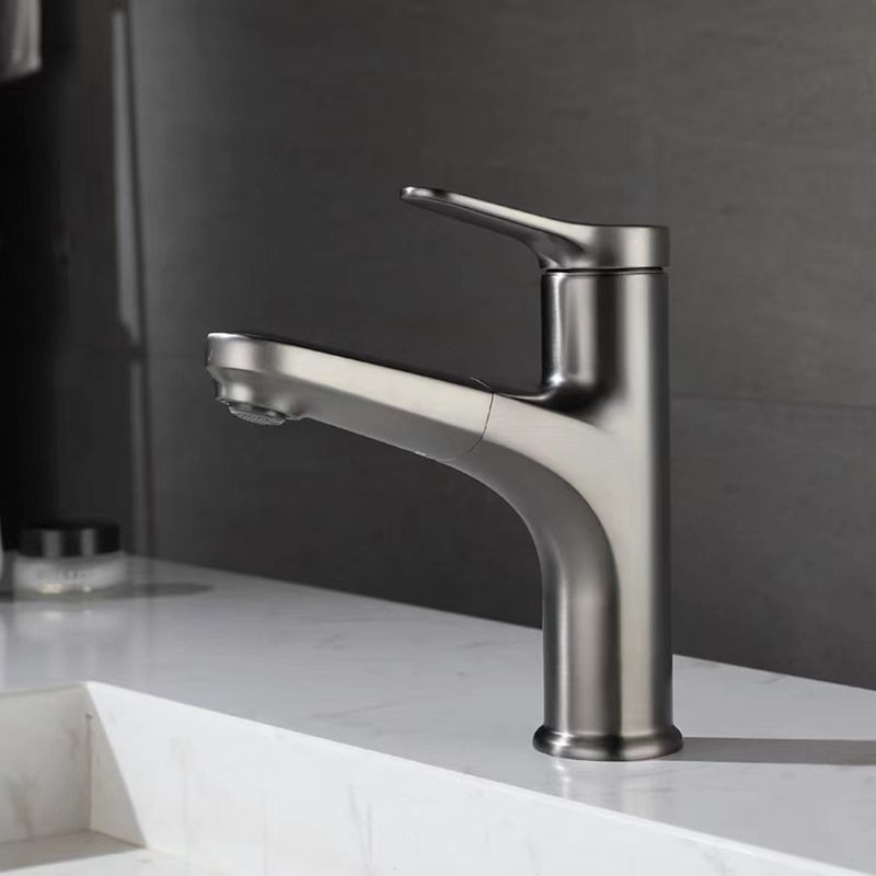 Modern Style Extendable Ship Faucet Copper Single Handle Sink Faucet for the Bathroom