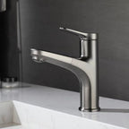 Modern Style Extendable Ship Faucet Copper Single Handle Sink Faucet for the Bathroom