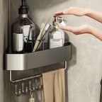 Adhesive holder metal bathroom accessories single piece or in set with bathroom shelf
