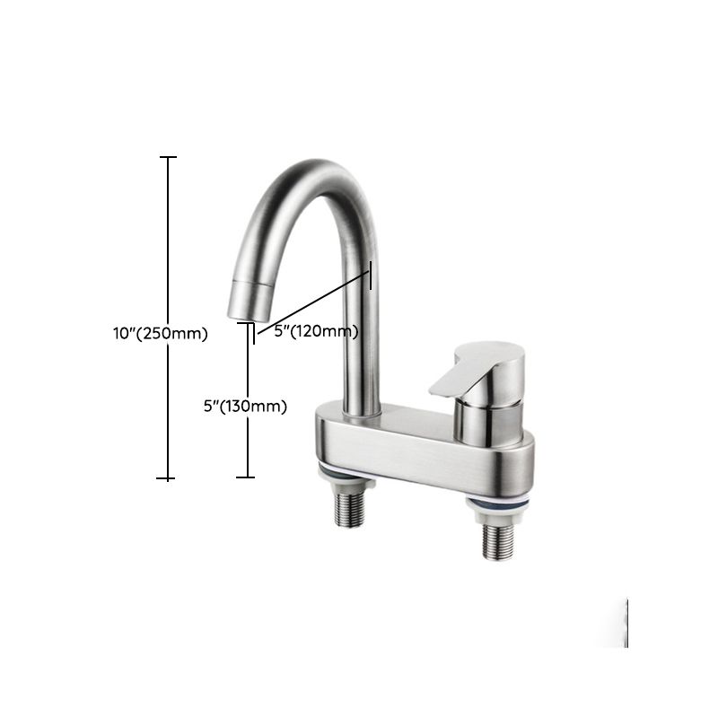 304 stainless steel center faucet bathroom single handle hot and cold sink faucet