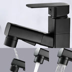 Bathroom faucet with pull-out lever handle Single hole basin mixer