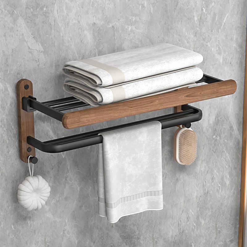Metal and wood bathroom accessories as a single piece or as a set without drilling