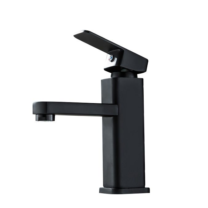 Cubic Basin Faucet Simple Low Arc Bathroom Faucet with 1 Hole