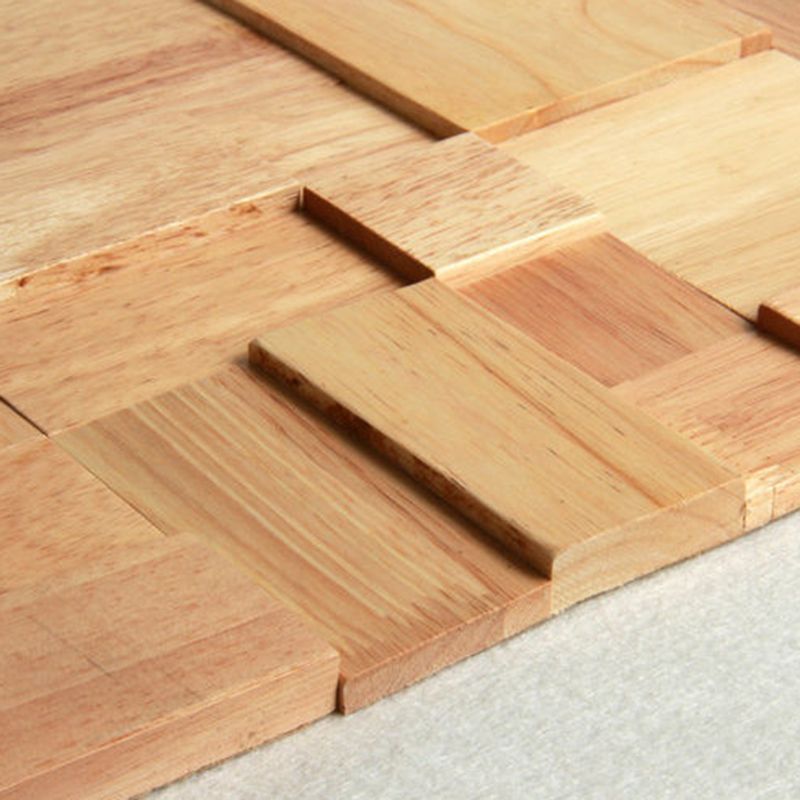 Mosaic Wood Wall Cladding Glue Living Room Modern Style Wood Plank