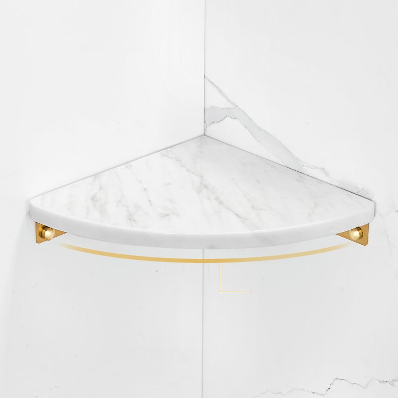 2-piece Bathroom Hardware Set Metal and Marble Bathroom Shelf Set
