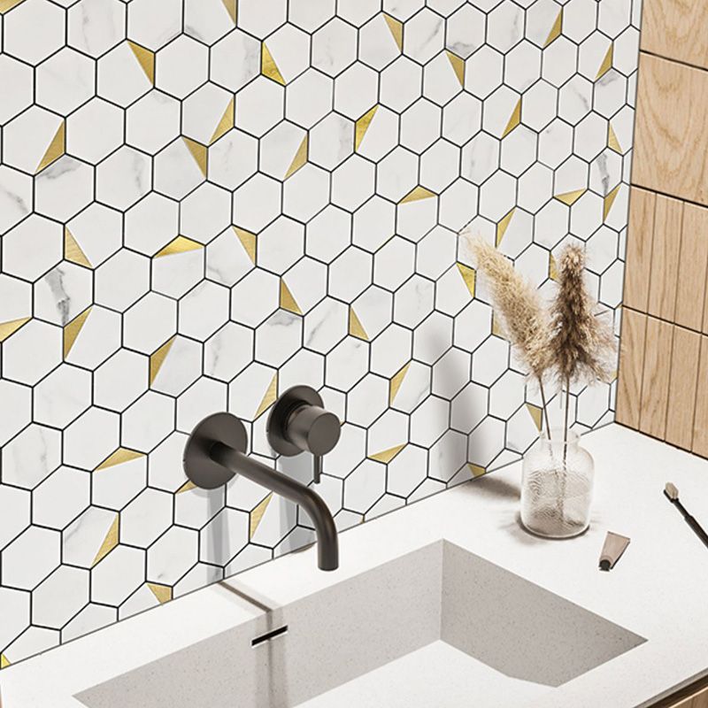 Hexagonal Modern Peel and Stick Tiles Mosaic Tiles Peel and Stick Backsplashes