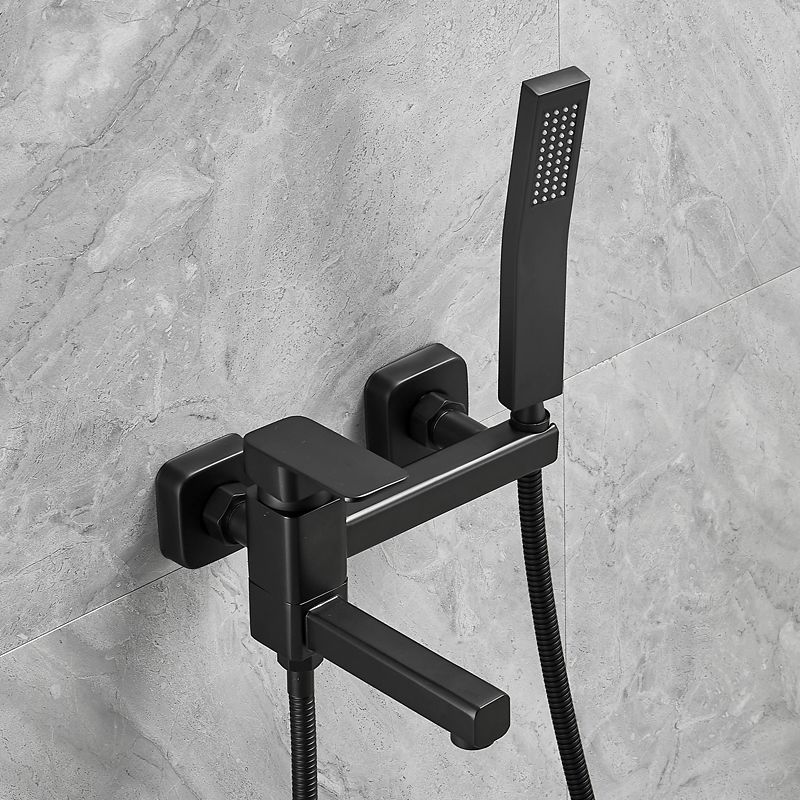 Wall-mounted metal bathtub faucet low arc swivel bathroom faucet