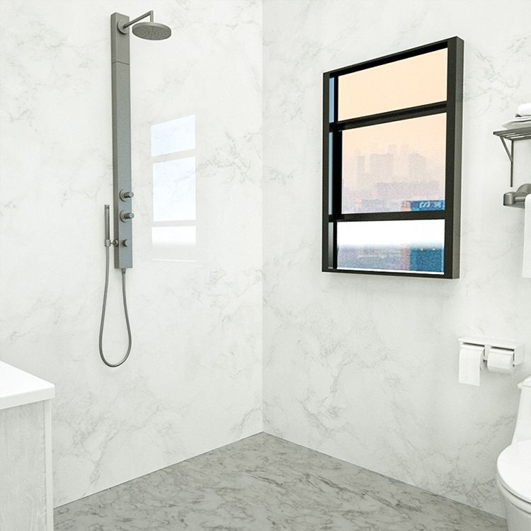 Marbleing Water-repellent Tile PVC Single Peel-and-stick Tile for Bathroom Back Wall