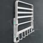 Modern white bathroom accessories as a single piece or in a set made of metal