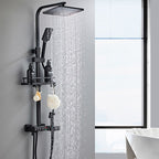 Modern Style Brass Shower System Adjustable Spray Pattern Wall Mounted Shower Combination
