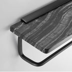 Metal and marble bathroom accessories as a single piece or as a set in black