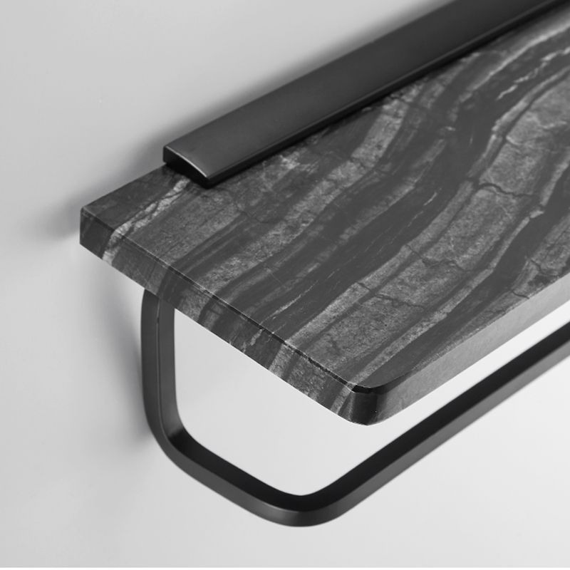 Metal and marble bathroom accessories as a single piece or as a set in black