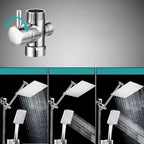 Contemporary Shower Combination Dual Shower Head Ceiling Mounted Metal Square Shower Head