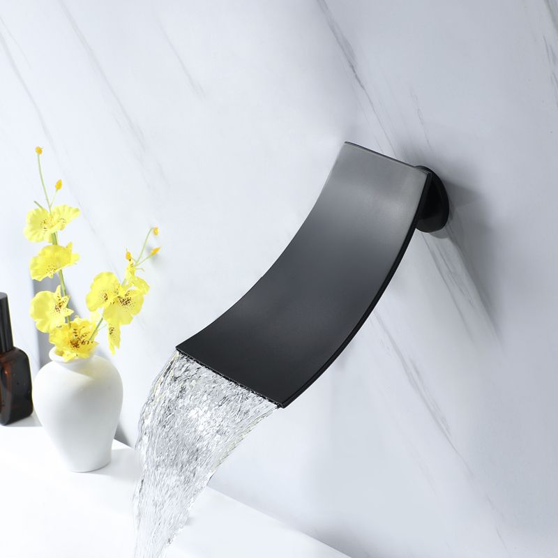 Modern Wall-Mounted Bathroom Faucet Low Arc Solid Brass Faucet