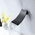 Modern Wall-Mounted Bathroom Faucet Low Arc Solid Brass Faucet