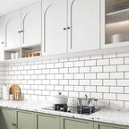 Modern Peel and Stick Tile PVC Rectangular 10 Pack Peel & Stick Field Tile for the Kitchen