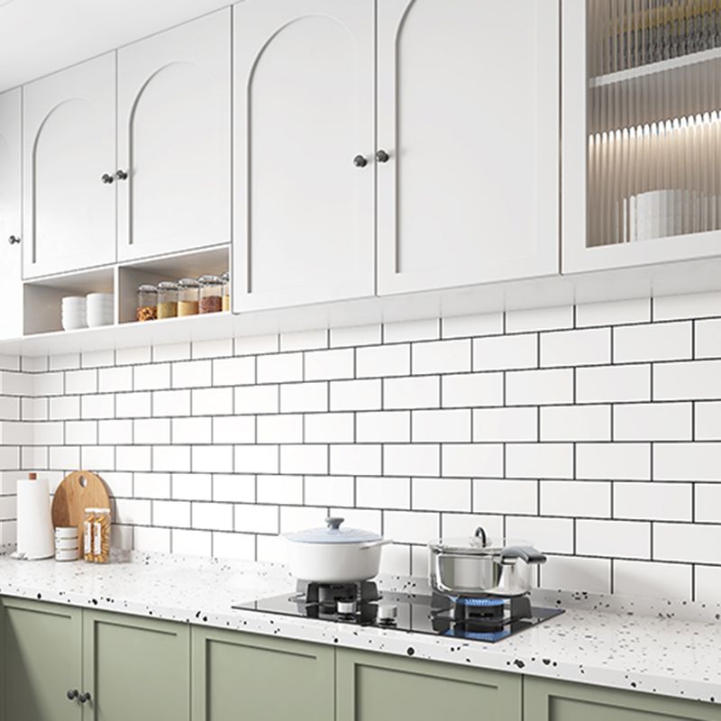 Modern Peel and Stick Tile PVC Rectangular 10 Pack Peel & Stick Field Tile for the Kitchen