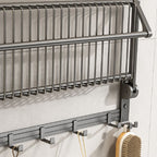 Gray bathroom accessories as a single piece or as a set with towel holder/bathroom shelf/robe hooks