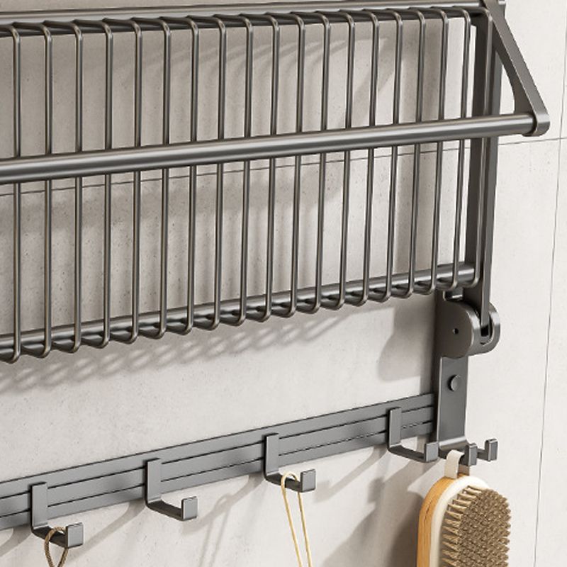 Gray bathroom accessories as a single piece or as a set with towel holder/bathroom shelf/robe hooks