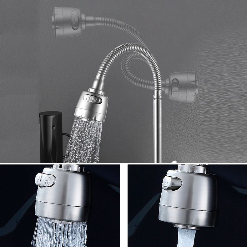 Modern Bridge Water Faucet 304 Stainless Steel Knob Handle Swivel Spout Wall Mounted Faucet