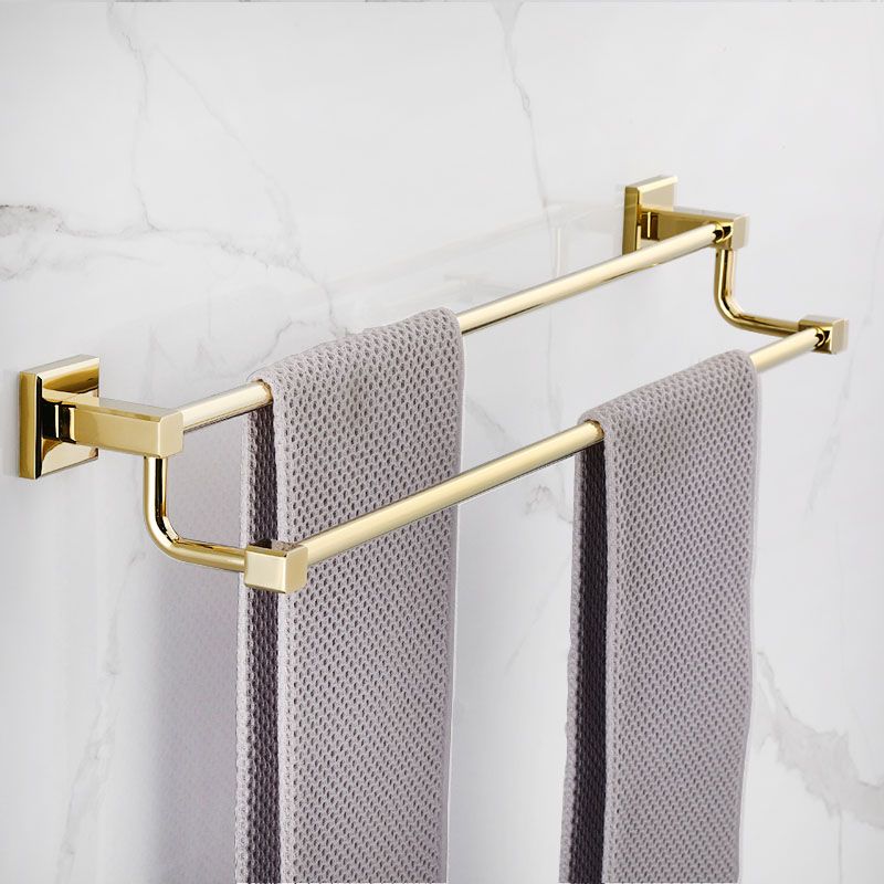 Gold Modern Bathroom Set, Polished Gold, 4 Pieces, Towel Holder, Paper Holder