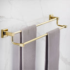 Gold Modern Bathroom Set, Polished Gold, 4 Pieces, Towel Holder, Paper Holder