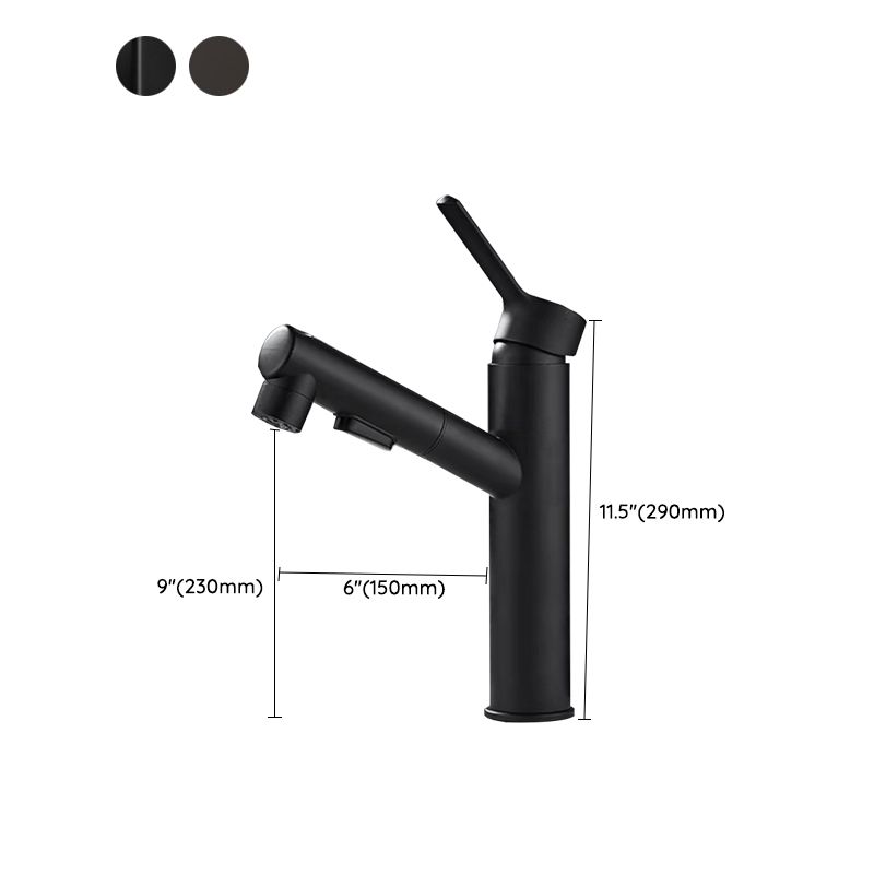 Contemporary bathroom sink faucet single-handle swivel spout sink faucet