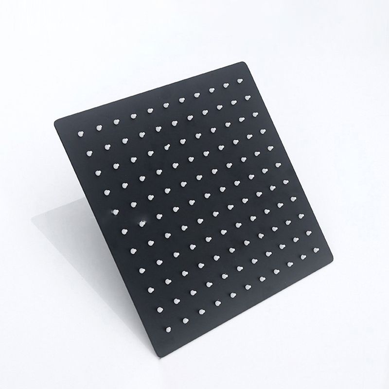 Black Square Fixed Shower Head Modern Style Wall Mounted Shower Head