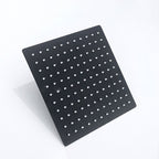 Black Square Fixed Shower Head Modern Style Wall Mounted Shower Head
