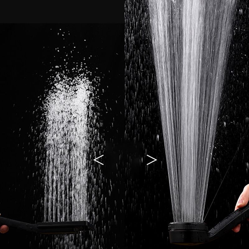 Contemporary Showerhead Round Handheld Showerhead Combination in Black