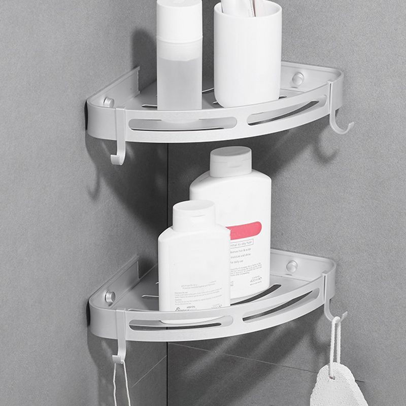 Modern Aluminum Bathroom Accessory Set Black/ Silver Bathroom Shelf